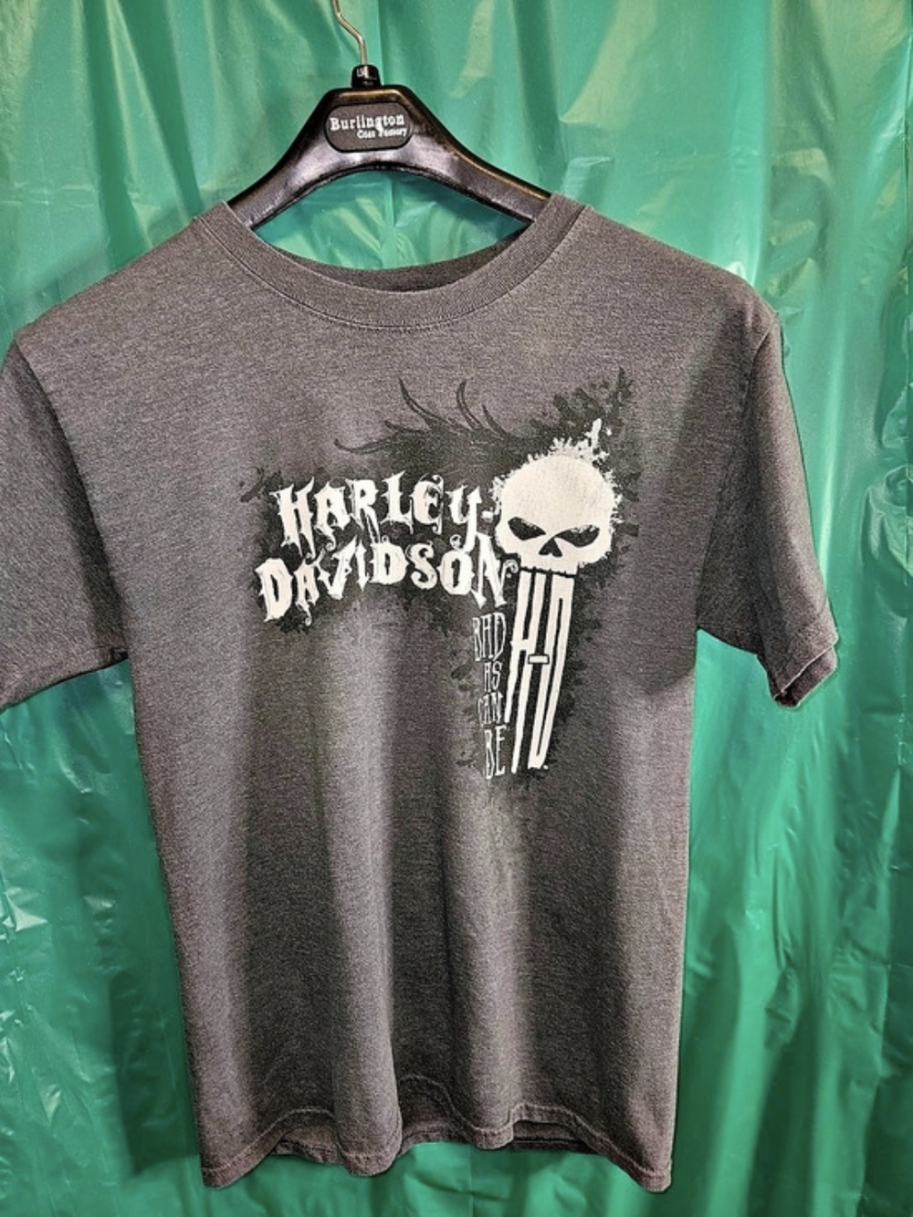 Harley-Davidson Bad As Can Be Skull T-Shirt Graphic Tee in Black